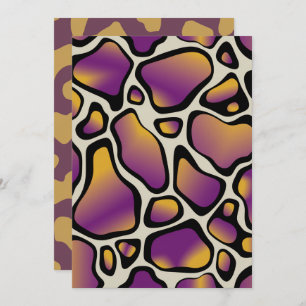 Invitación Papel de carátula de impresión para vaca morada y