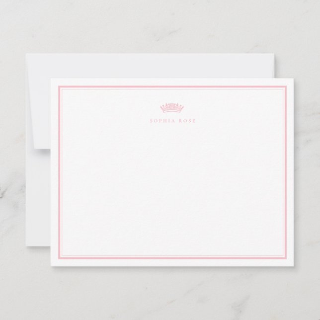 Invitación Papel de carta de bebé Corona Dulce Pequeña (Anverso)