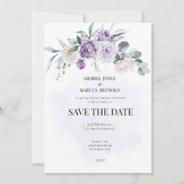 Invitación Papel de carta de boda de infusión de lila para gu