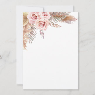 Invitación Papel de carta para boda boho en blanco