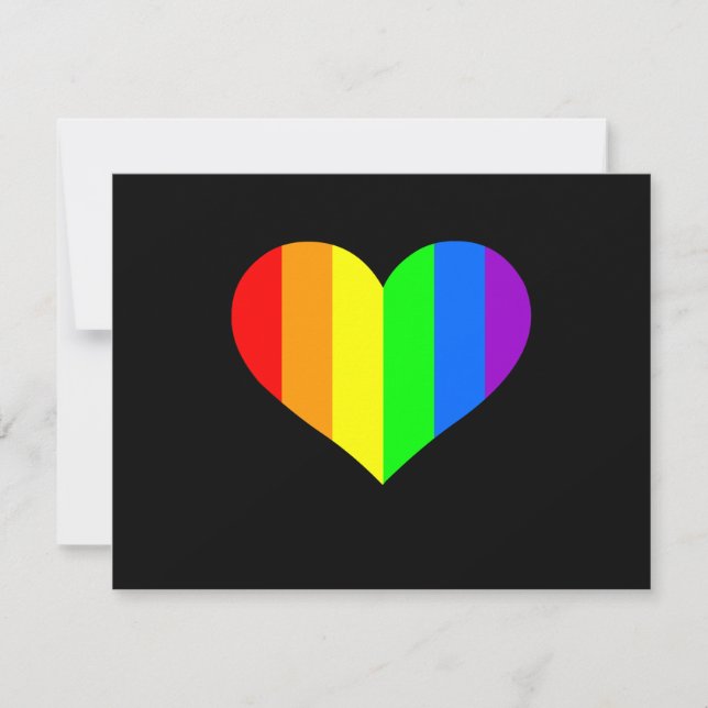 Invitación Papel de carta personal: Corazón Arcoíris (Anverso)