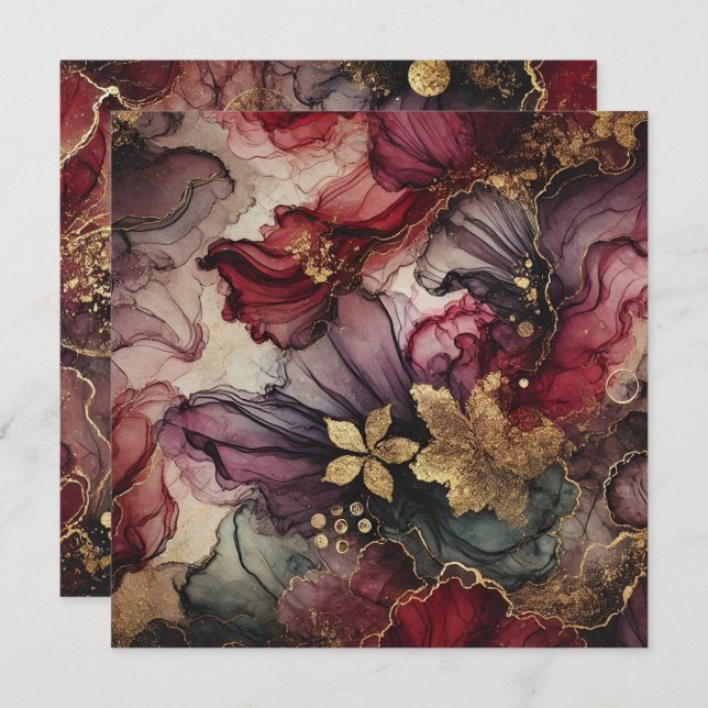 Invitación Papel de cartón de tinta de alcohol de cosecha imp (Anverso / Reverso)