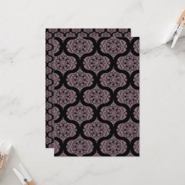 Invitación Papel de cartón retro Dusky Rosa Fronds Imprimible