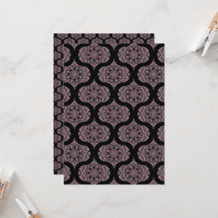 Invitación Papel de cartón retro Dusky Rosa Fronds Imprimible