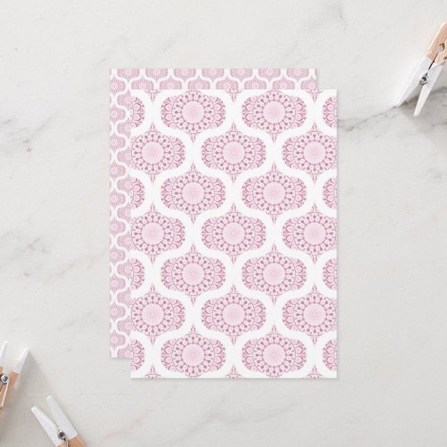 Invitación Papel de cartón retro para confetti Rosa impreso (Anverso/Reverso In Situ)