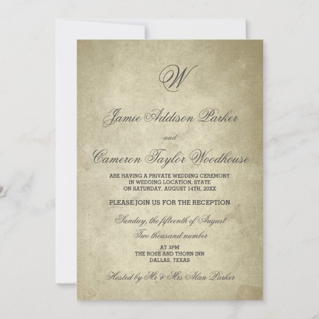 Invitación Papel de cosecha monográfica | Celebración posteri (Anverso)