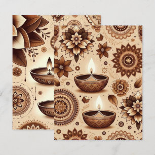 Invitación Papel de cuadernillo de bronce y dorado