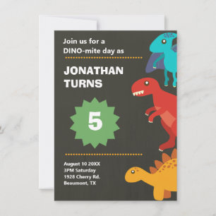 Invitación Papel de cumpleaños de Dinosaur