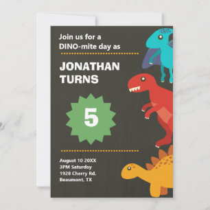 Invitación Papel de cumpleaños de Dinosaur