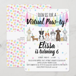 Invitación Papel de cumpleaños del Chica del perro del cachor