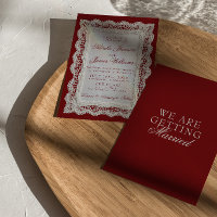Papel de encaje Borgoña Dinero Antiguo Doily Boda