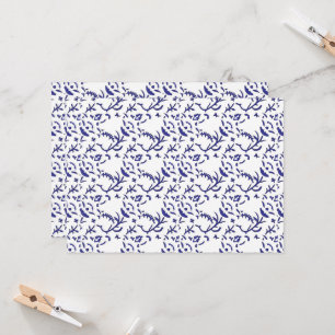 Invitación Papel de envoltura azul y blanco con un gráfico