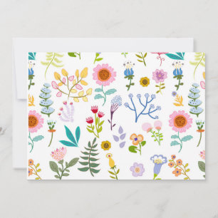 Invitación papel de envoltura de fondo botánico de verano flo