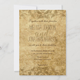 Invitación Papel de época Vines Typografía Boda Rústico