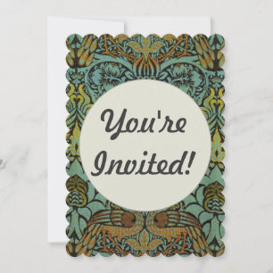 Invitación Papel de escritorio de William Morris Peacock Drag