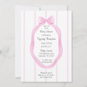 Invitación Papel de escritorio moderno rayas blancas rosadas 