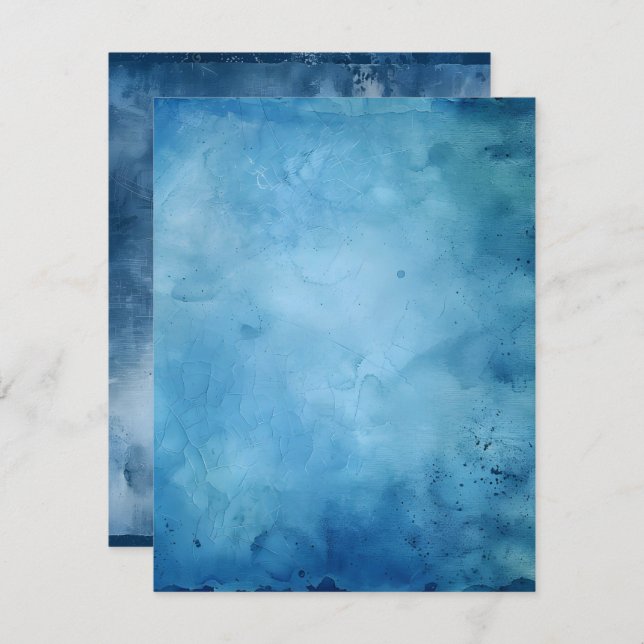 Invitación Papel de la libreta azul de tinta con problemas im (Anverso / Reverso)