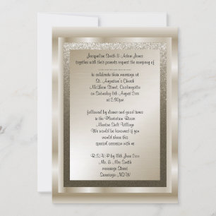 Invitación Papel de novia elegante metálico en bronce