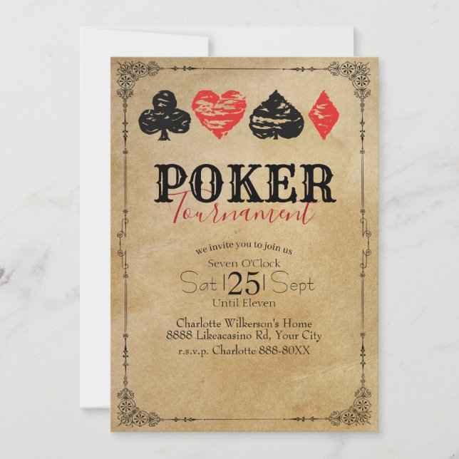Invitación Papel de pergamino de época del torneo de juegos d (Anverso)