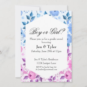 Invitación Papel de revelación de género floral