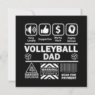 Invitación Papel de voleibol con contenido gracioso de padre