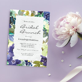 Invitación Papel desgarrado Morado Floral acuarela Brunch de
