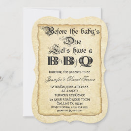 Invitación Papel duro de vintage de moda BaBy-Q Baby Shower
