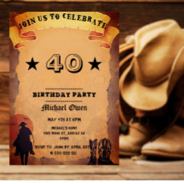 Invitación Papel envejecido personalizado por edad país weste