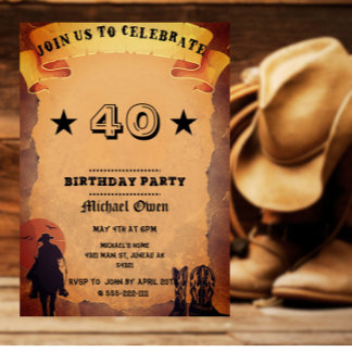 Invitación Papel envejecido personalizado por edad país weste