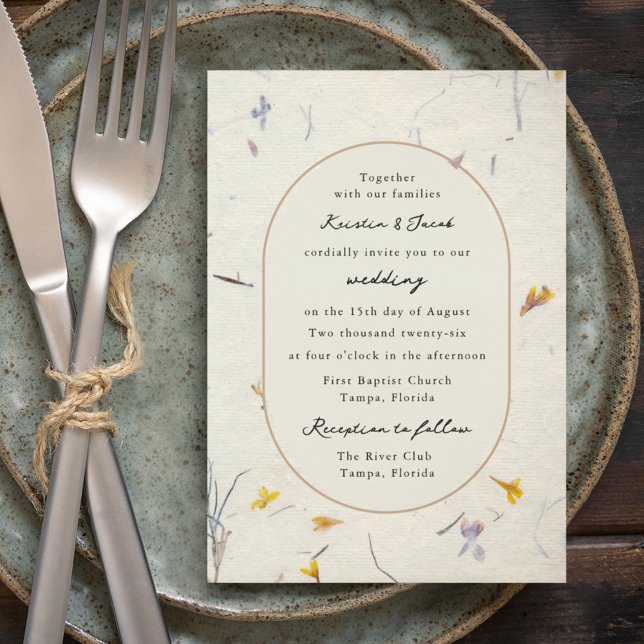 Invitación Papel floral botánico Boda digital moderno (Subido por el creador)