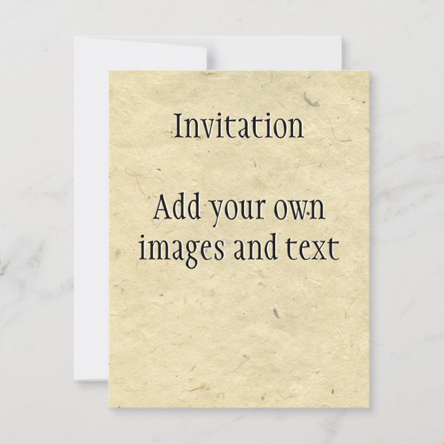 Invitación Papel hecho a mano de la fibra (Anverso)