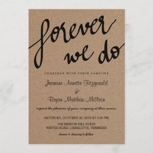 Invitación Papel Kraft para siempre escribimos Boda ruso