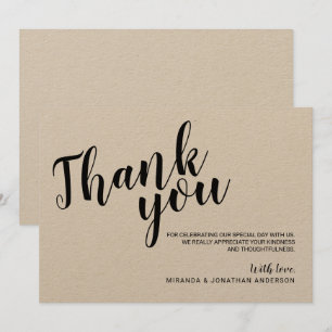 Invitación Papel Kraft Rústico de Bodas de Agradecimiento con