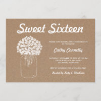 Papel Kraft Rústico Mason Jar Flores Dulces Diecis