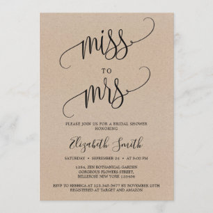 Invitación Papel kraft rústico vintage perdido a la novia de 