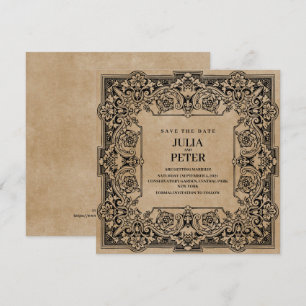 Invitación Papel marrón estilo de los 80 de la época Guardar 