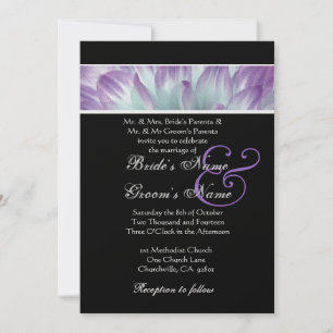 Invitación Papel metálico Boda de los pepitas de Dahlia azul 