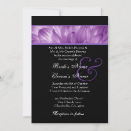 Invitación Papel metálico Boda Purple Dahlia Petals