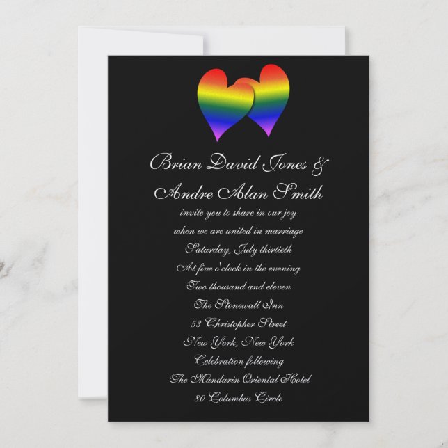 Invitación papel metálico de la boda 5x7 del orgullo gay del (Anverso)