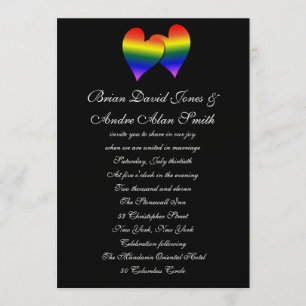 Invitación papel metálico de la boda 5x7 del orgullo gay del