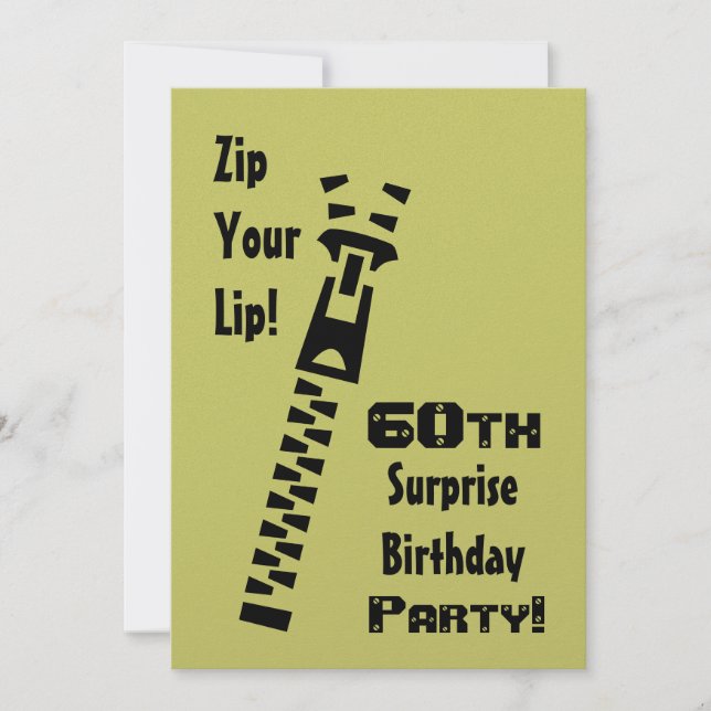 Invitación Papel metálico del partido de cumpleaños número 60 (Anverso)