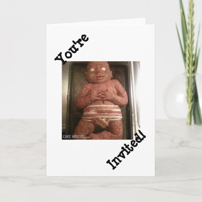 Invitación Papel para el bebé de carne (Anverso)