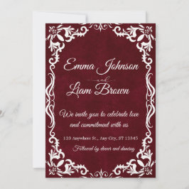 Invitación Papel Picado Burgundy Mexican Wedding Invitation