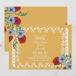 Invitación Papel Picado Fiesta Botánica Dulces 16 Mexicanos