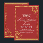 Invitación Papel Picado Fiesta Dulce 16 Espinilla Mexicana Az<br><div class="desc">Dulce 16 Invitación a la Fiesta - Frontera Papel Picado Mexicano con Corazones y Florales</div>