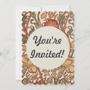 Invitación Papel pintado con flores de rosa de William Morris
