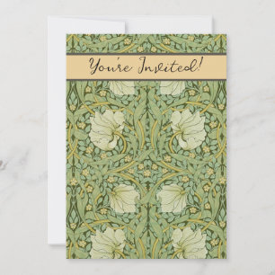 Invitación Papel pintado floral azul de William Morris Pimper