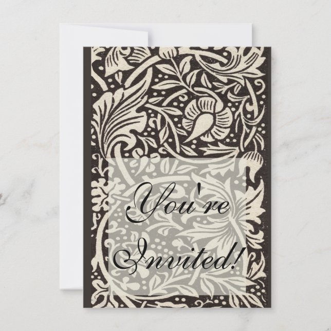 Invitación Papel pintado floral de narciso William Morris (Anverso)