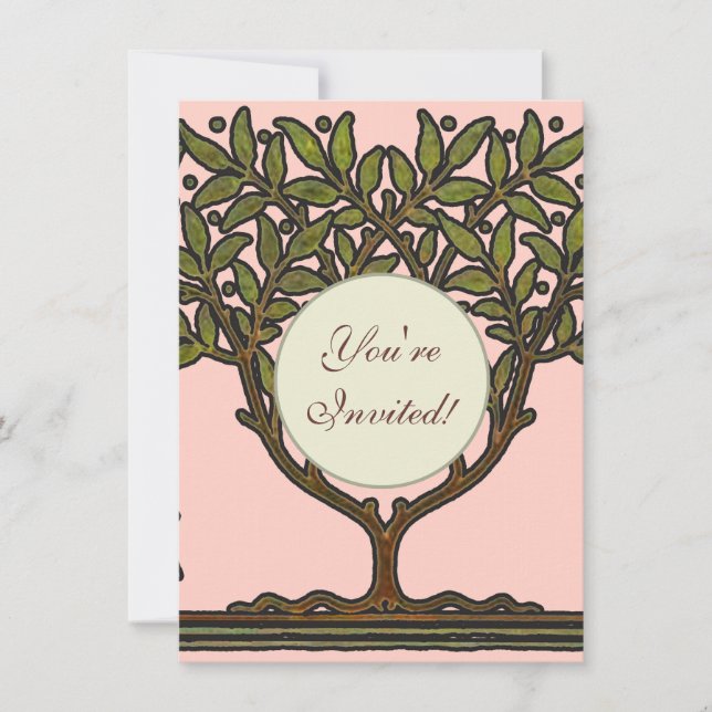Invitación Papel pintado floral de William Morris Tree Frieze (Anverso)