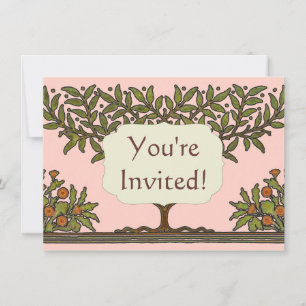 Invitación Papel pintado floral de William Morris Tree Frieze